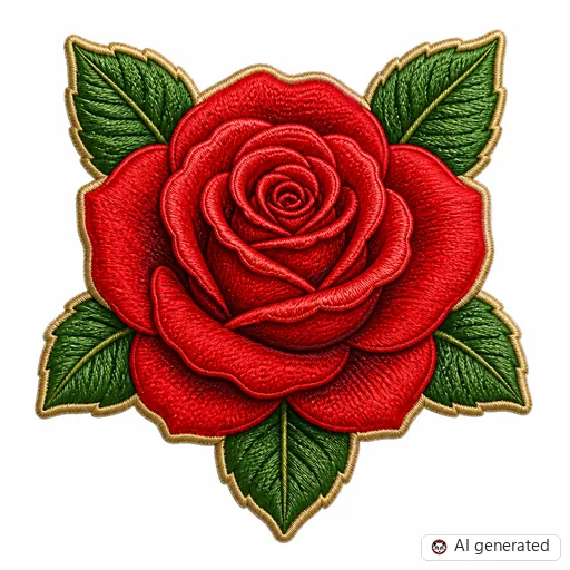 Diseño de tatuaje de Rosa en estilo Bordado