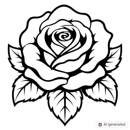 Rose tattoo design in New School style