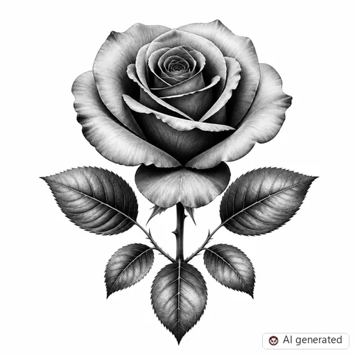 Rose tattoo design in Realism style
