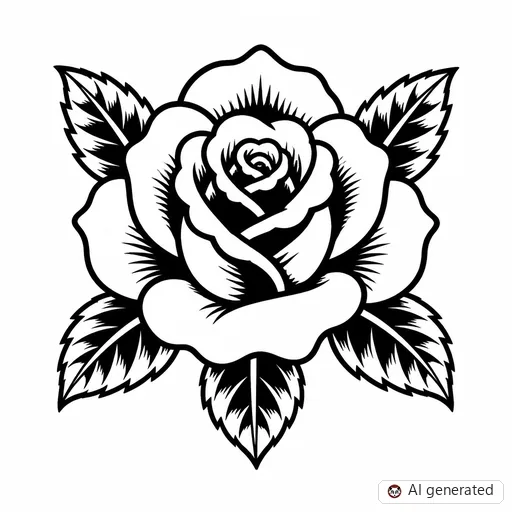 Rose tattoo design in Traditional style