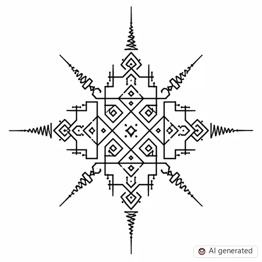 Sak Yant tattoo design in Geometric style