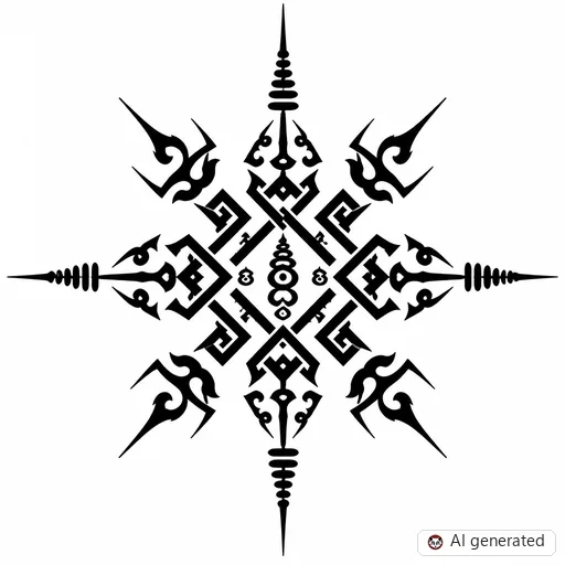 Sak Yant-Tattoo-Entwurf im Stil Tribal