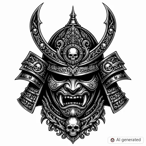 Disegno di tatuaggio Samurai in stile Gothic
