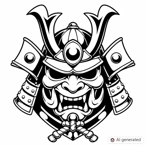 Samurai tattoo design in New School style