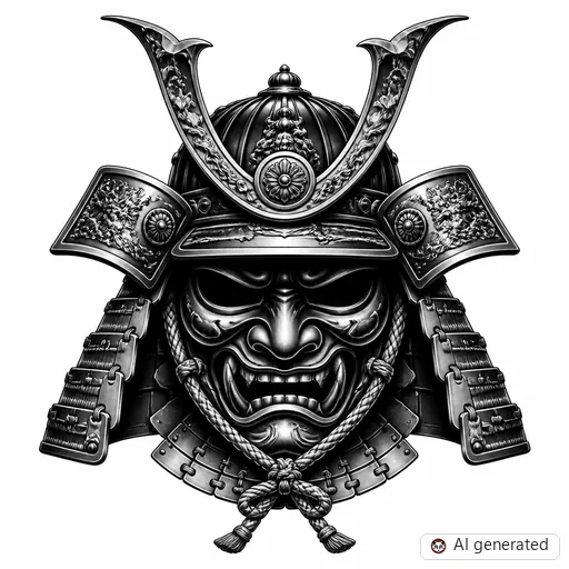 Samurai tattoo design in Realism style