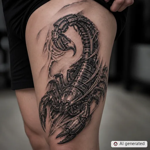 Scorpion tattoo design in Biomechanical style
