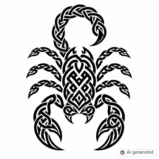 Disegno di tatuaggio Scorpione in stile Celtico