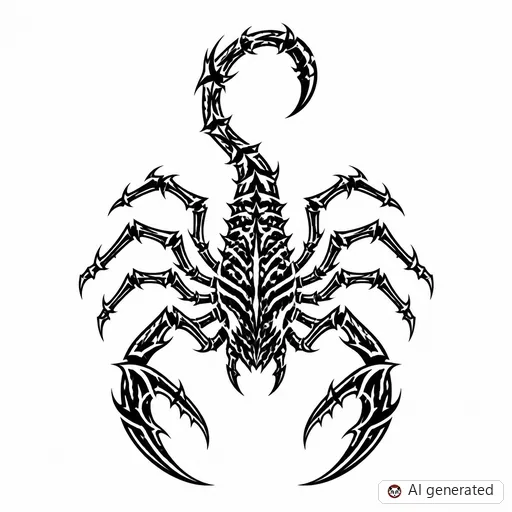 Scorpion tattoo design in Cybersigilism style