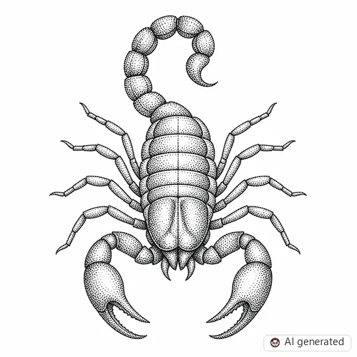 Scorpion tattoo design in Dotwork style