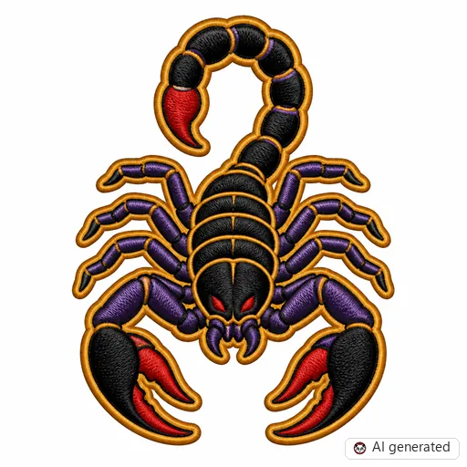 Diseño de tatuaje de Escorpión en estilo Bordado