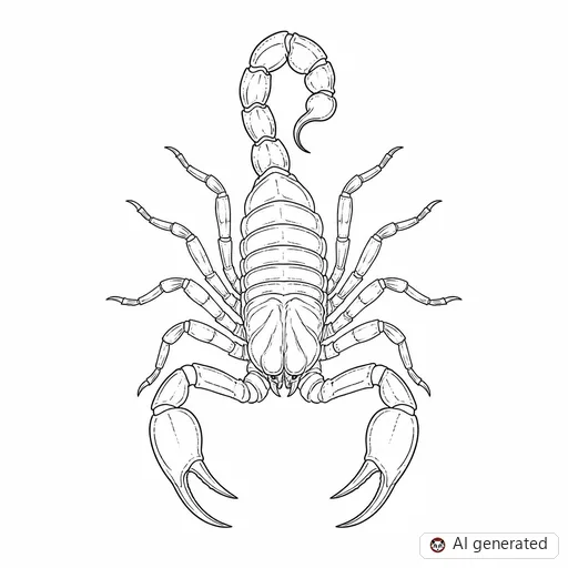 Scorpion tattoo design in Fine-Line style
