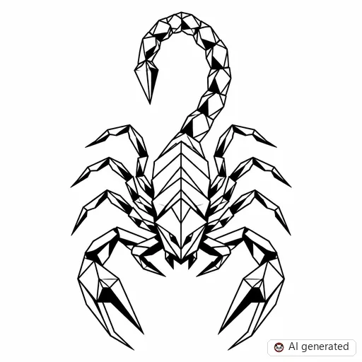 Scorpion tattoo design in Geometric style