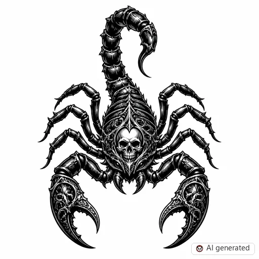 Disegno di tatuaggio Scorpione in stile Gothic