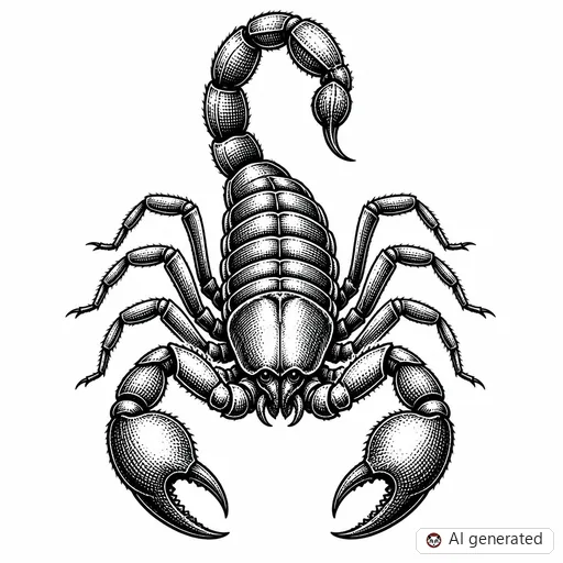 Scorpion tattoo design in Illustrative style