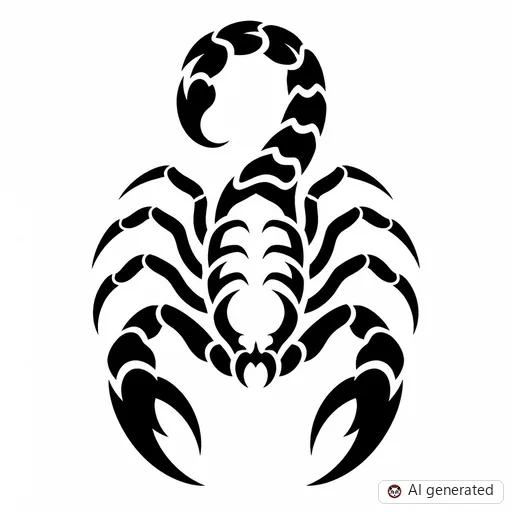 Skorpion-Tattoo-Entwurf im Stil Negative Space