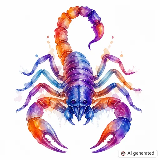 Scorpion tattoo design in Watercolor style