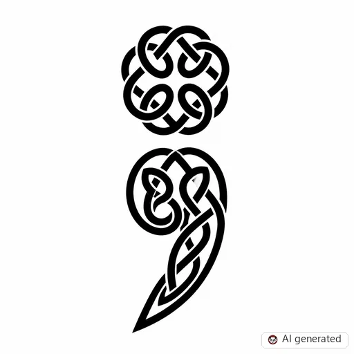 Disegno di tatuaggio Punto e virgola in stile Celtico