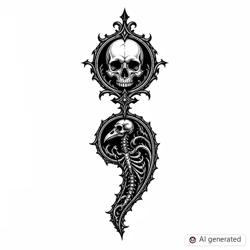 Disegno di tatuaggio Punto e virgola in stile Gothic
