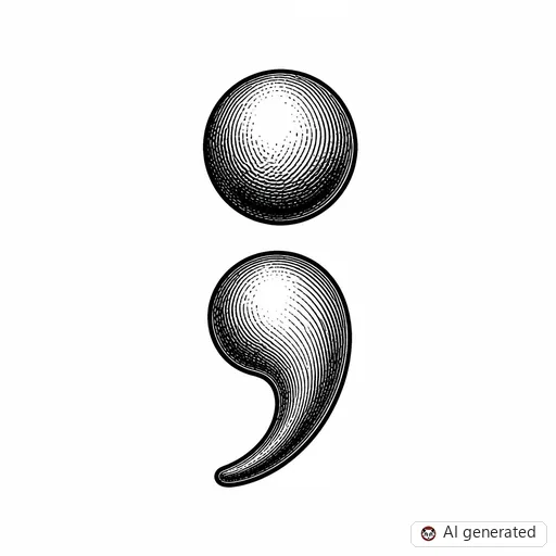 Semicolon tattoo design in Illustrative style