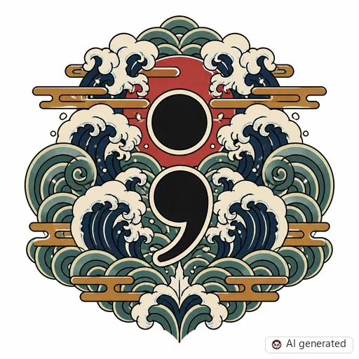 Semikolon-Tattoo-Entwurf im Stil Japanisch (Irezumi)