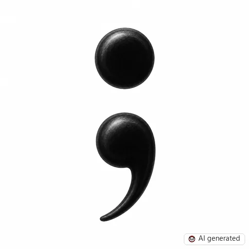 Semicolon tattoo design in Realism style