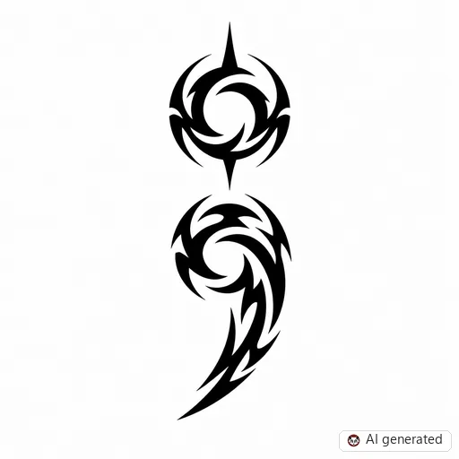 Semicolon tattoo design in Tribal style