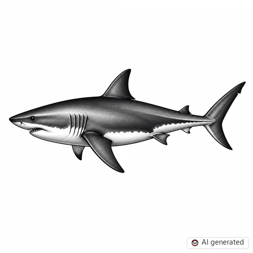 Shark tattoo design in Black & Grey style