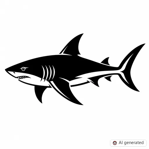 Shark tattoo design in Blackwork style