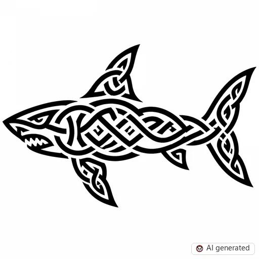 Disegno di tatuaggio Squalo in stile Celtico