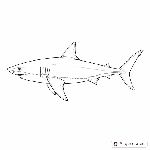 Shark tattoo design in Fine-Line style