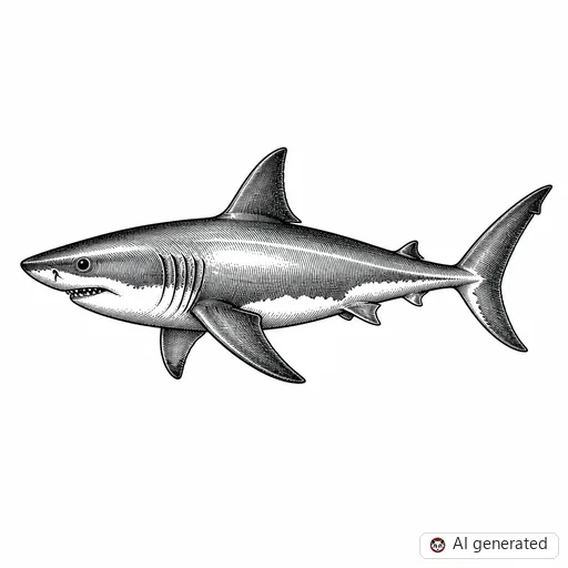 Shark tattoo design in Illustrative style