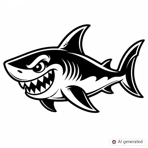 Shark tattoo design in New School style
