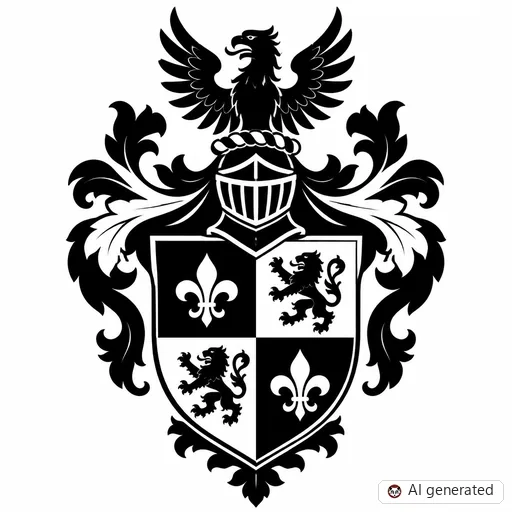 Shield tattoo design in Blackwork style