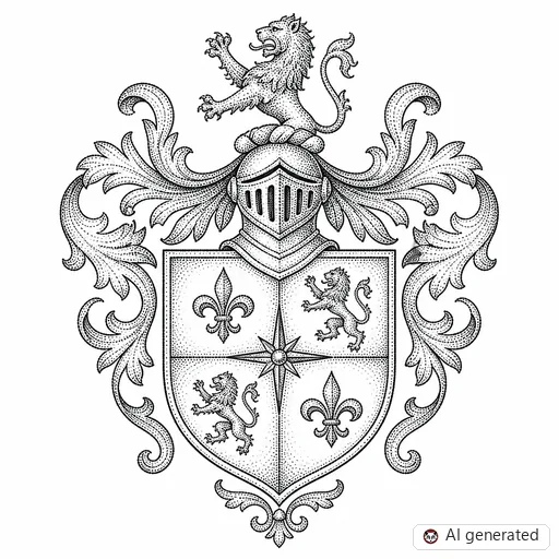 Shield tattoo design in Dotwork style