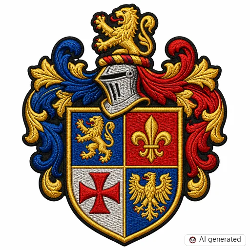Diseño de tatuaje de Escudo en estilo Bordado
