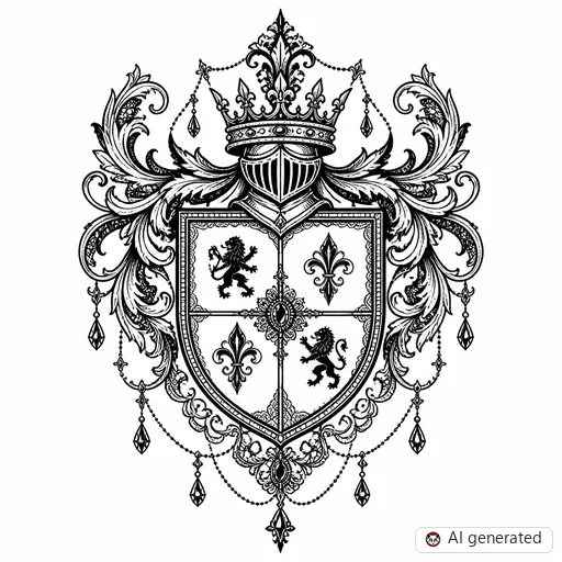 Shield tattoo design in Ornamental style