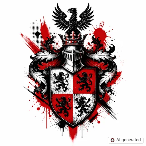 Shield tattoo design in Trash Polka style