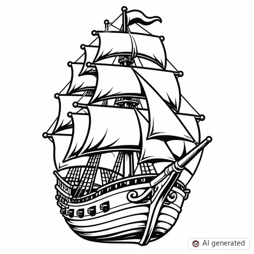 Ship tattoo design in New School style