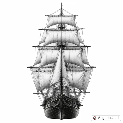Ship tattoo design in Realism style