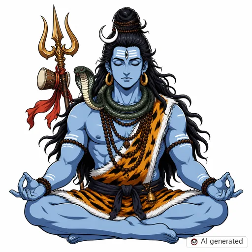 Shiva-Tattoo-Entwurf im Stil Anime