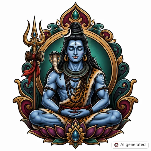 Shiva-Tattoo-Entwurf im Stil Neo-Traditional