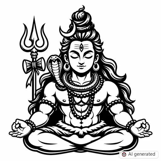 Shiva tattoo design in New School style
