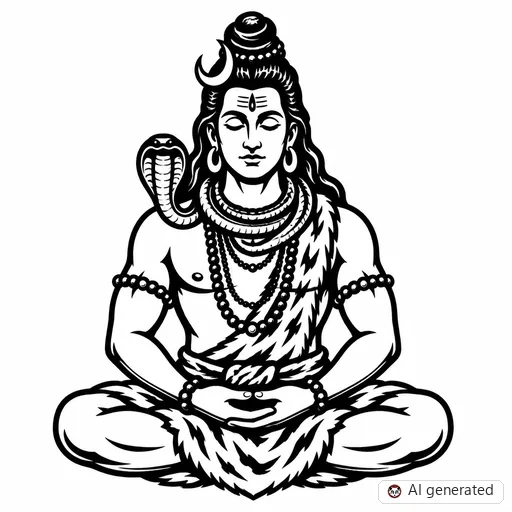 Shiva tattoo design in Traditional style