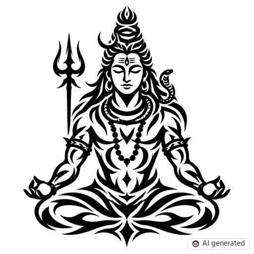 Shiva tattoo design in Tribal style