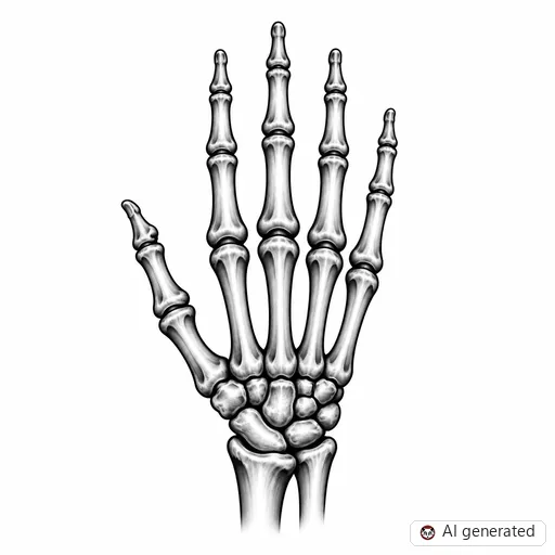Skeleton hand tattoo design in Black & Grey style