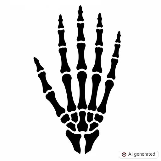 Skeleton hand tattoo design in Blackwork style