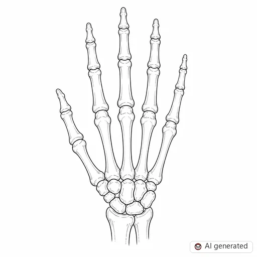 Skeleton hand tattoo design in Fine-Line style