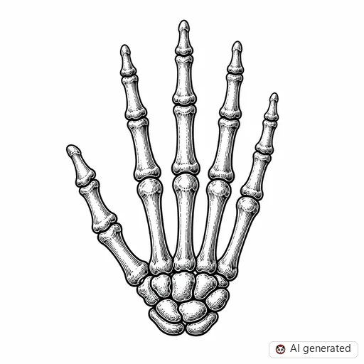 Skeleton hand tattoo design in Illustrative style