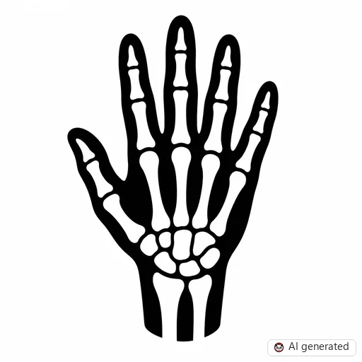 Skeletthand-Tattoo-Entwurf im Stil Negative Space