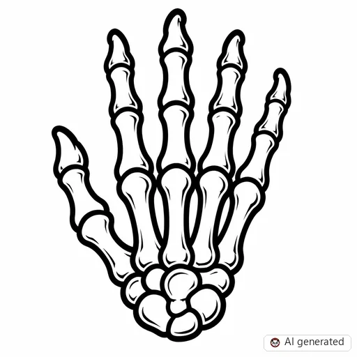 Skeleton hand tattoo design in New School style